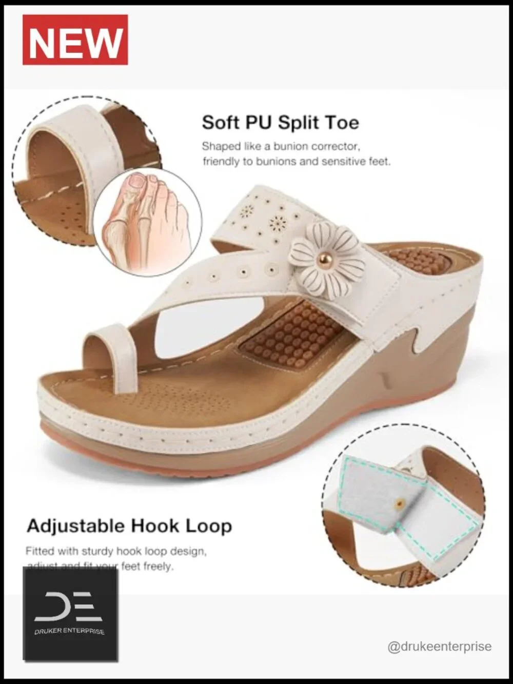 Wedge Sandals Platform Flip Flops All-Day Comfort Summer Walking Shoes Dressy